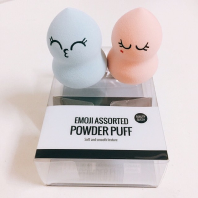 [HCM]Set 2 Bông Mút Trang Điểm Miniso Emoji Assorted Powder Puff