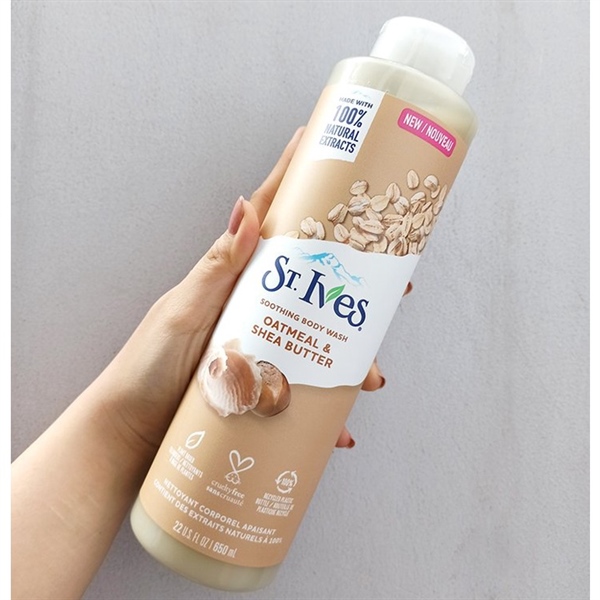Sữa tắm st.ives mỹ muối biển, yến mạch, bơ, cam chanh 650ml