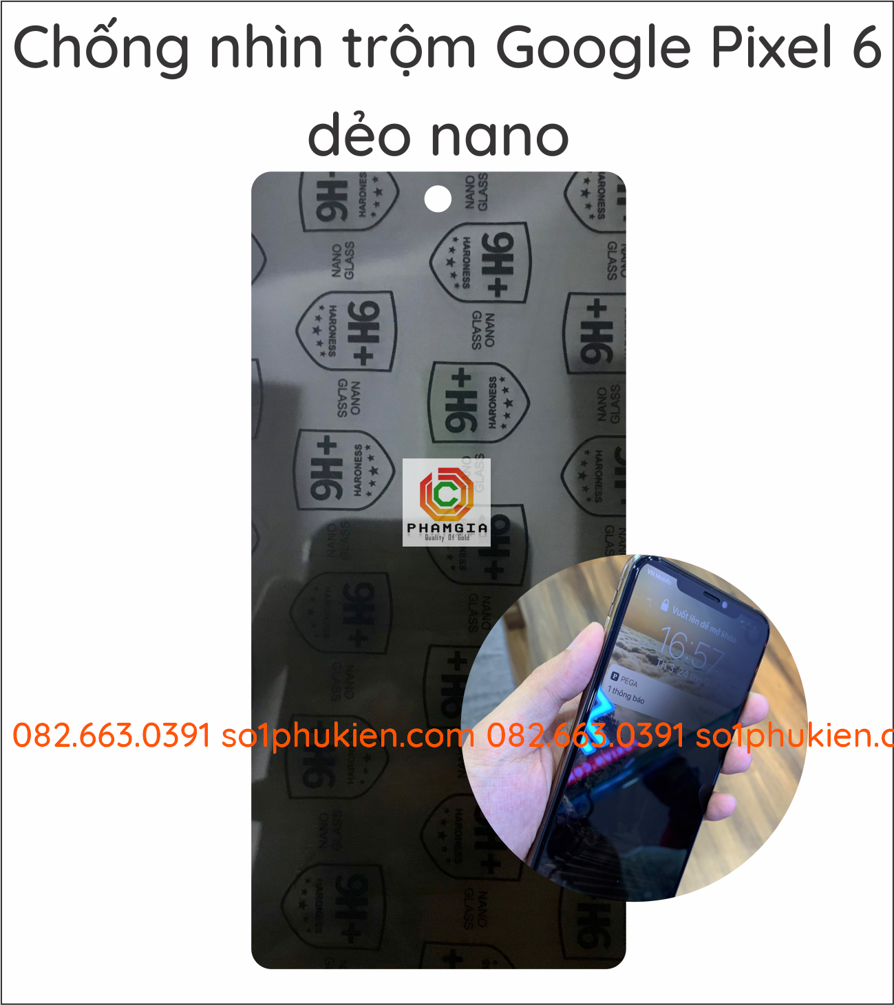 Dán cường lực chống nhìn trộm Google Pixel 6 dẻo nano siêu bền