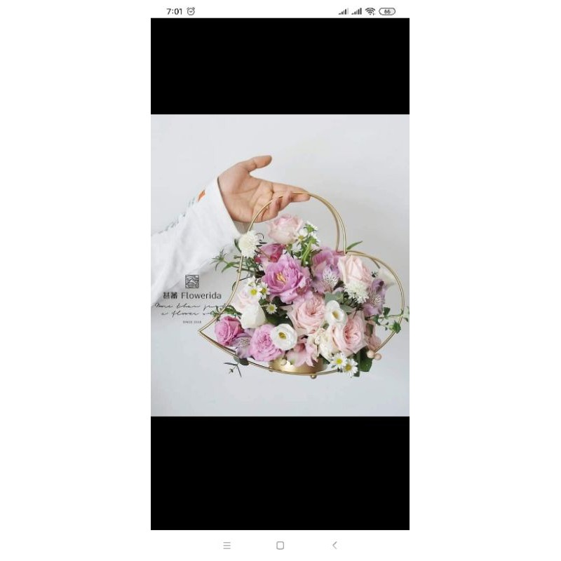 Giỏ Cắm Hoa - giỏ sắt cắm hoa tươi, hoa lụa , hoa sáp size 30 cm(không kèm hoa)