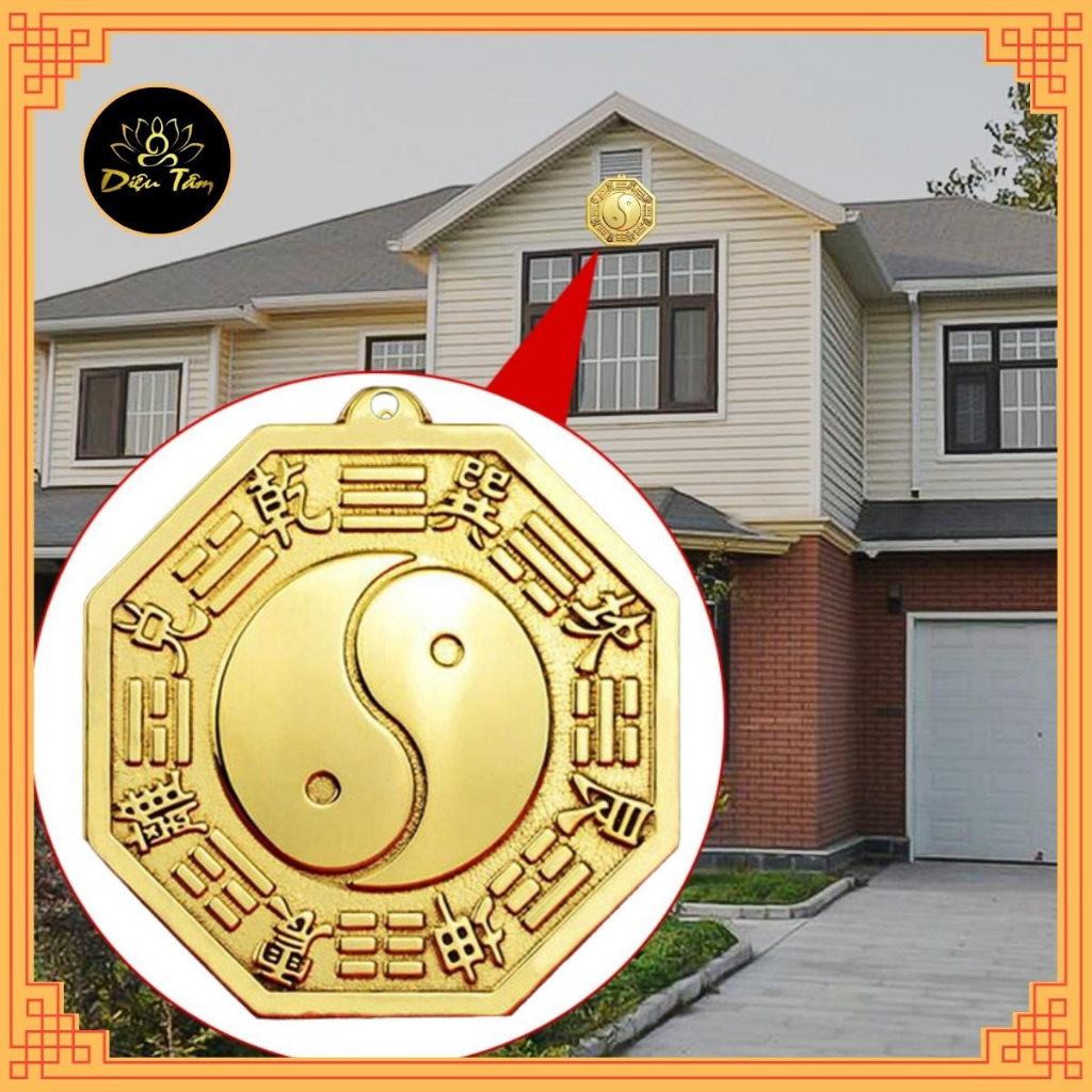 Pure copper feng shui mirror