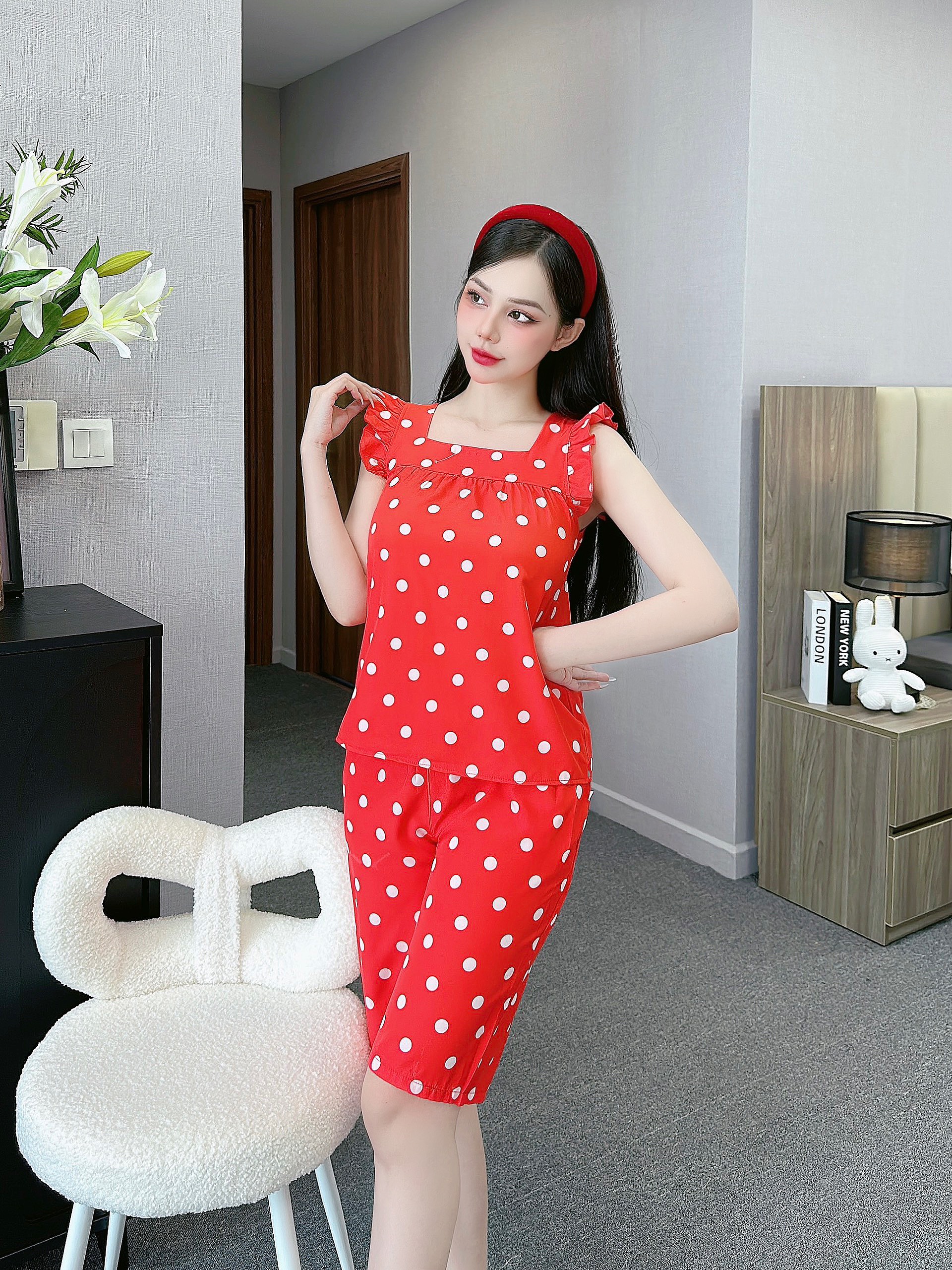 [3 size 46-70KG] Đồ bộ LỤA LỬNG MẪU MỚI CHẤM BI MỀM MÁT DỄ THƯƠNG