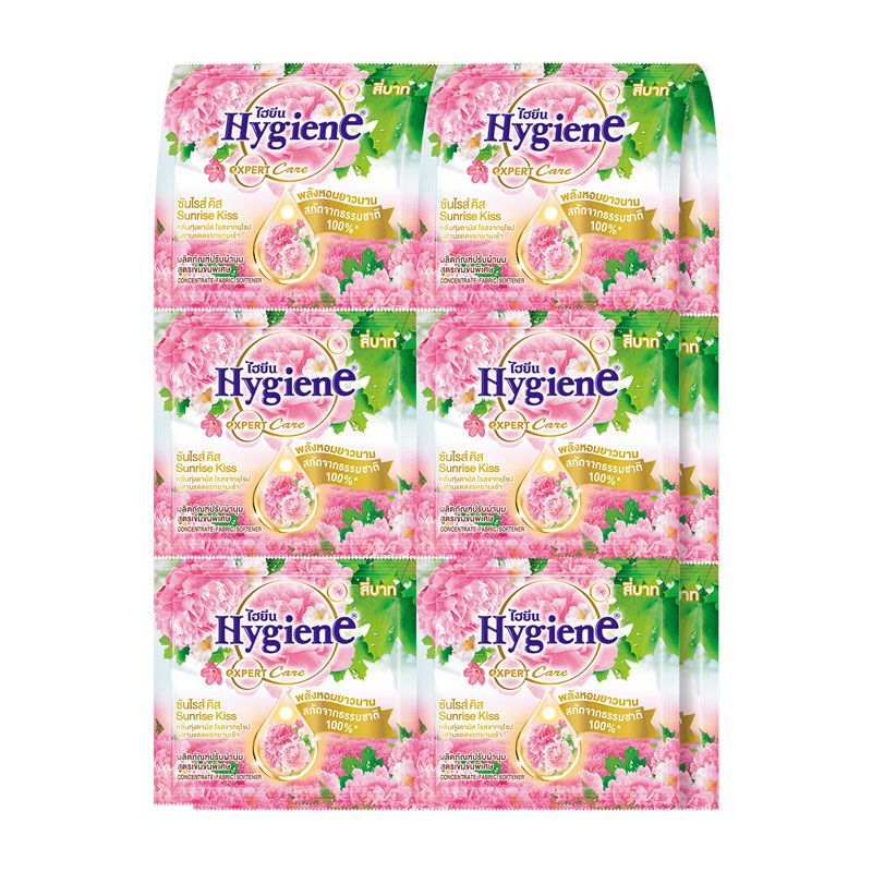 [HCM]Nước xả vải đậm đặc Hygiene Thái Lan [combo 2 dây 12 gói].Màu hồng natura
