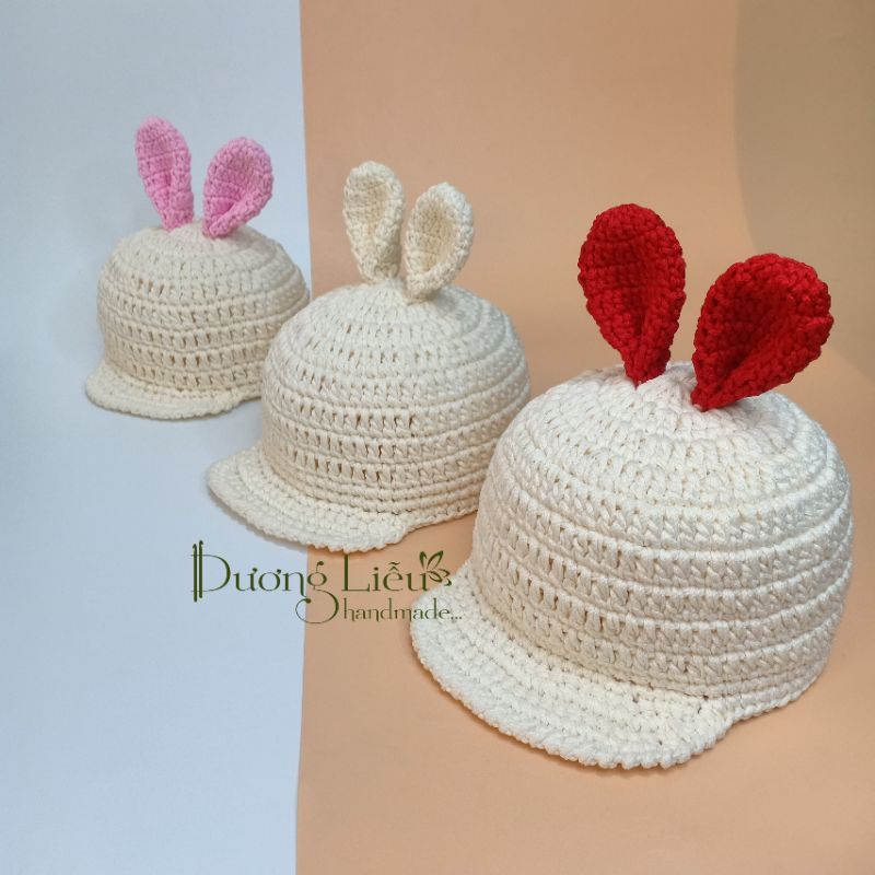 Nón lưỡi trai sợi dệt handmade cho bé (có gắn tên theo yêu cầu)