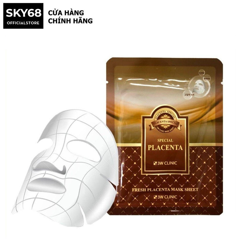 Mặt nạ dưỡng da nhau thai cừu 3W Clinic Placenta Mask Sheet 23ml