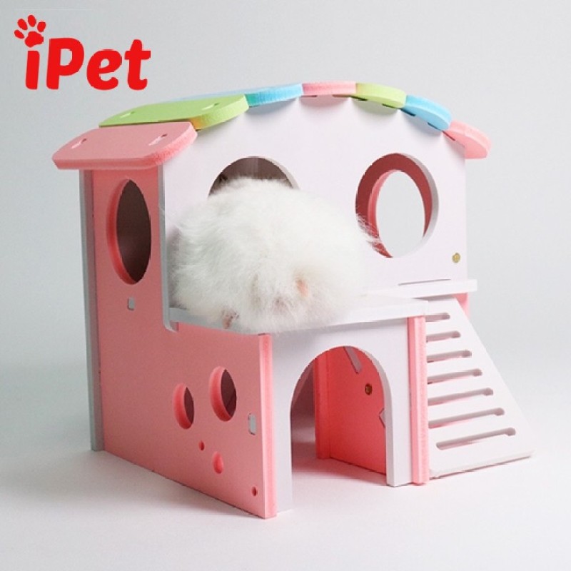 Nhà Ngủ Gỗ Hamster Mái Vòng - iPetshop