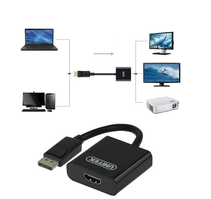 Cáp chuyển đổi Displayport sang HDMI Unitek Y-5118DA (Đen)