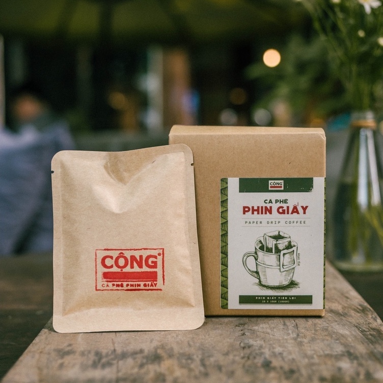 Cà Phê Phin Giấy Cộng Cà Phê 10 Gói X 10 Gr