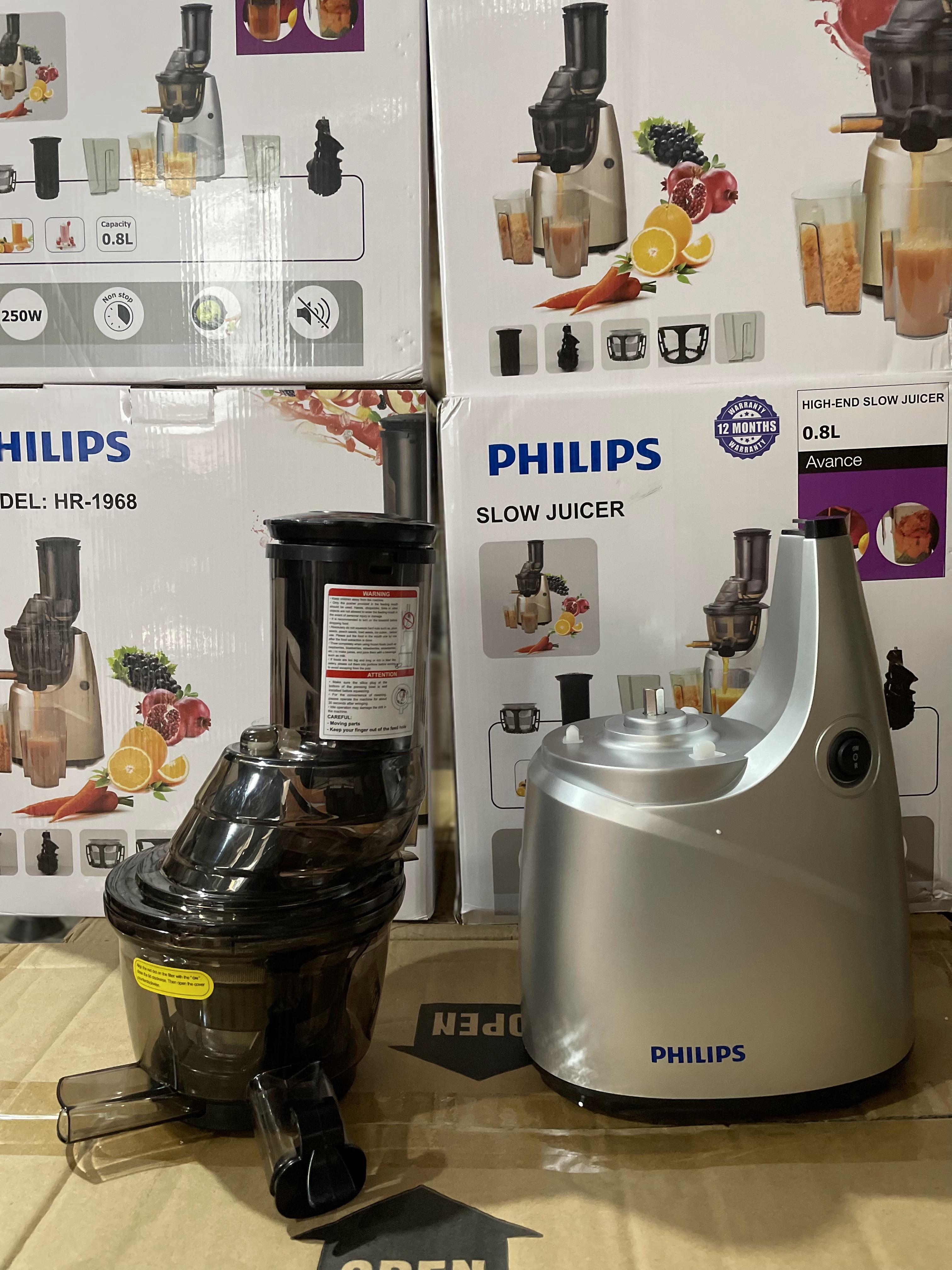 Máy ép chậm Philips HR-1968, ép chậm philips 1968, máy ép trái cây chậm philip