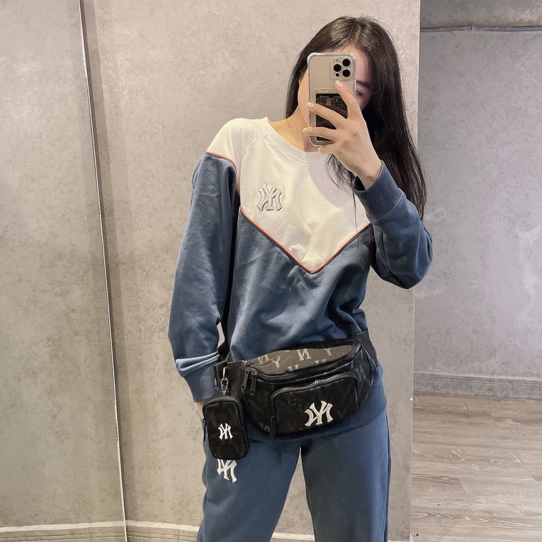 Túi Bao tử MLB NY MONOGRAM WAIST BAG BLACK B438