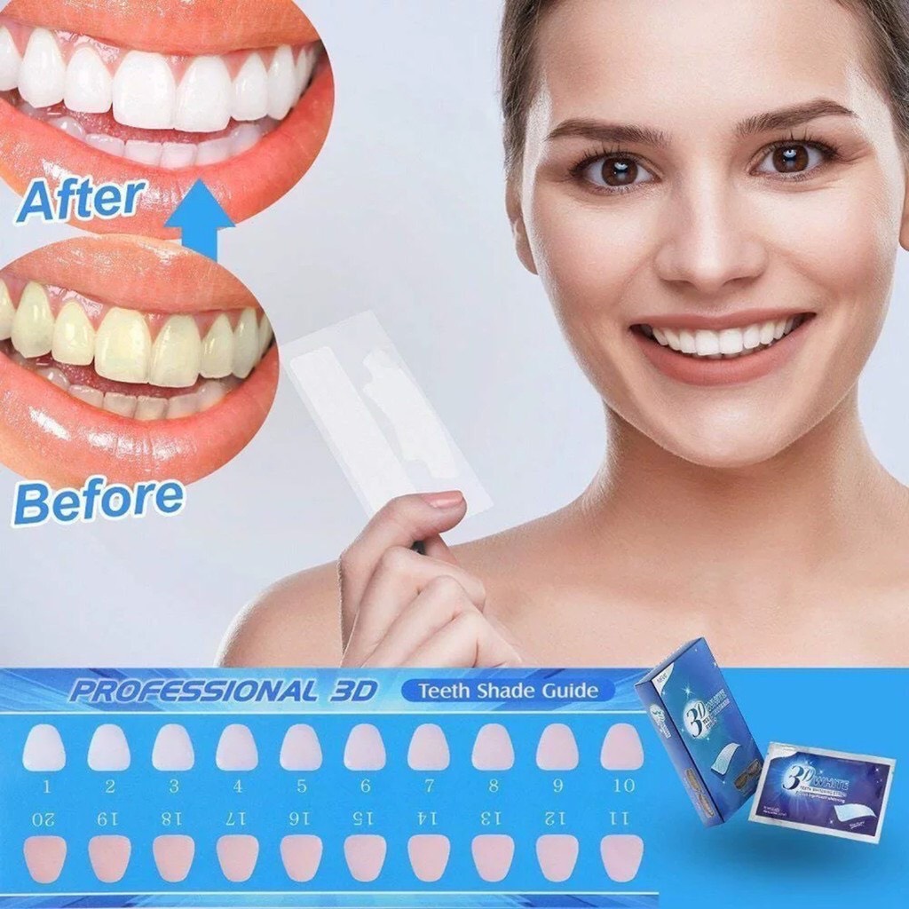 Miếng dán trắng răng tiện lợi 5D White Teeth Whitening Strips