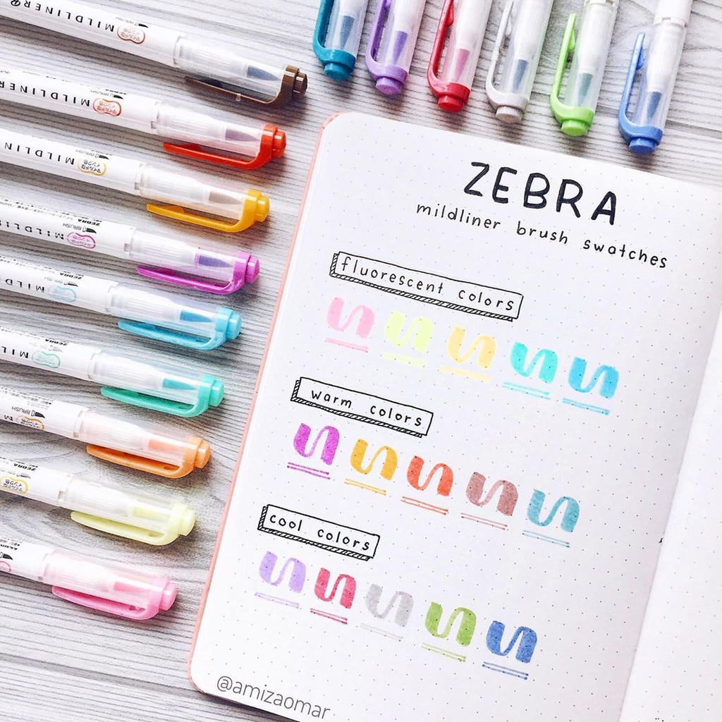 BÁN LẺ - BÚT ZEBRA MILDLINER BRUSH (10 MÀU MỚI)