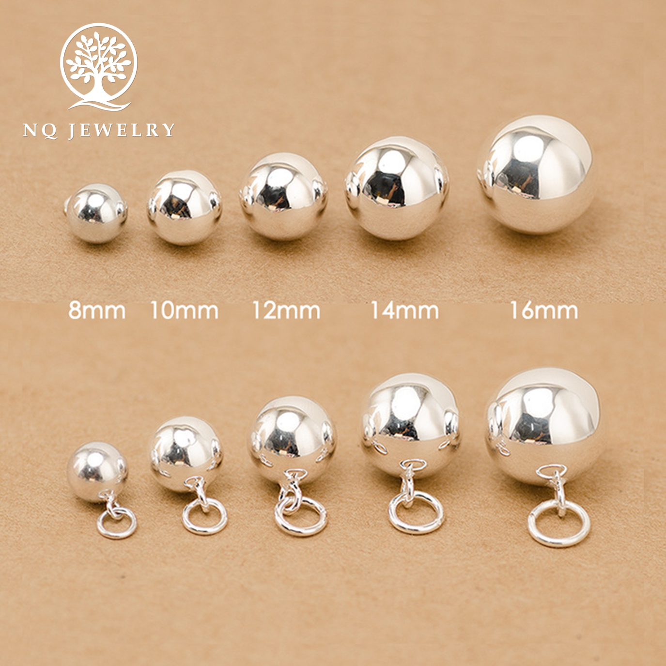 [HCM]Charm bạc chuông mặt treo - NQ Jewelry