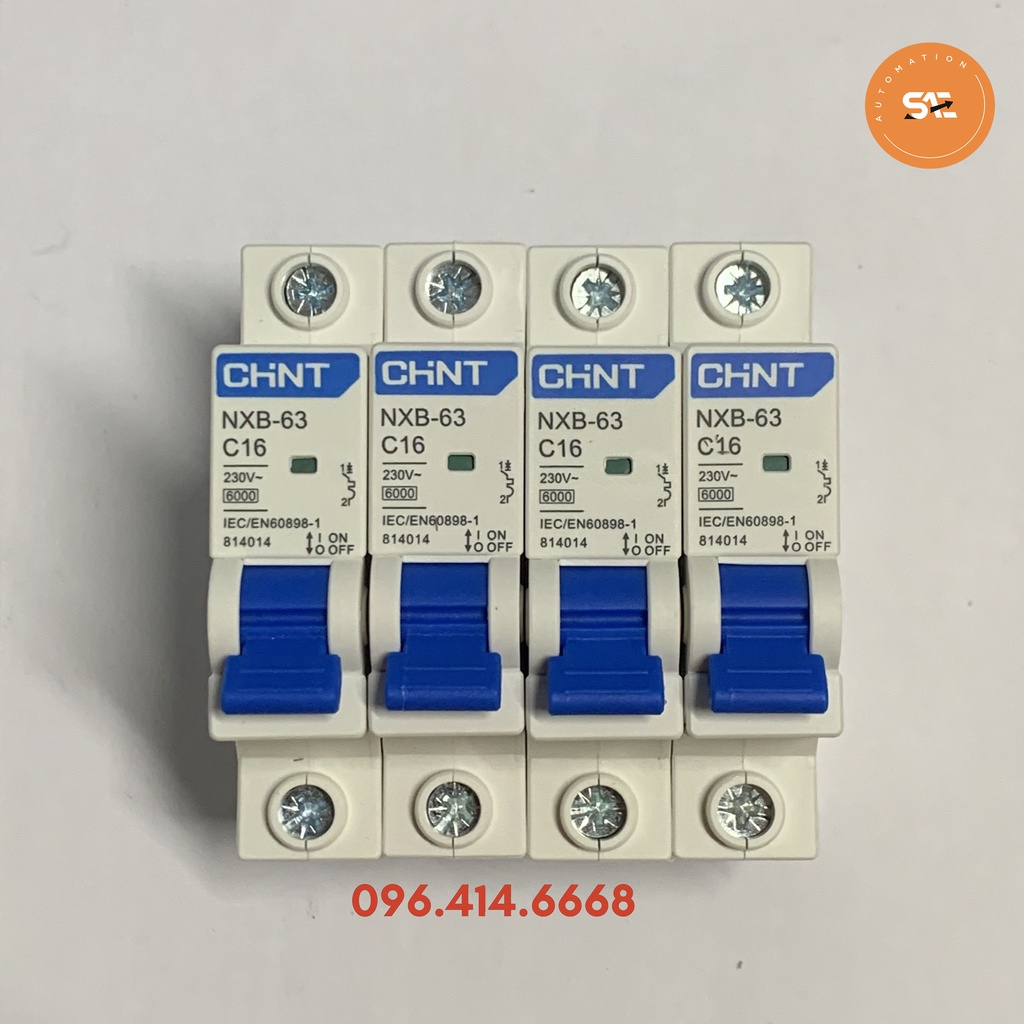 Aptomat 1 pha 6a/10a/16a/20a/25a/32a/40a/50a/63a chint nxb-63, cb tự động chint