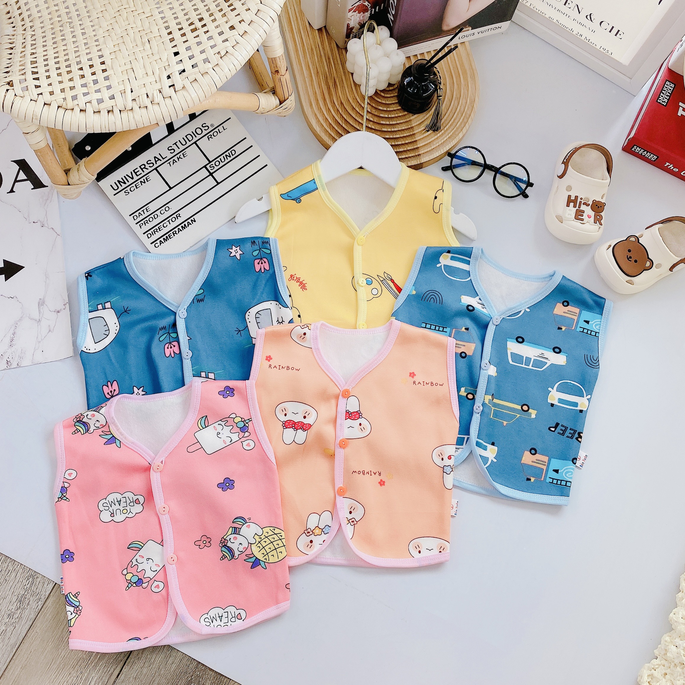 Áo ghi lê nỉ lông cho bé trai bé gái sơ sinh 3-12kg, hàng đẹp