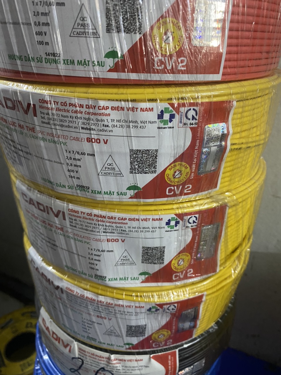 Dây điện Cadivi 2.0 đơn 7 sợi (cuộn 100 mét)
