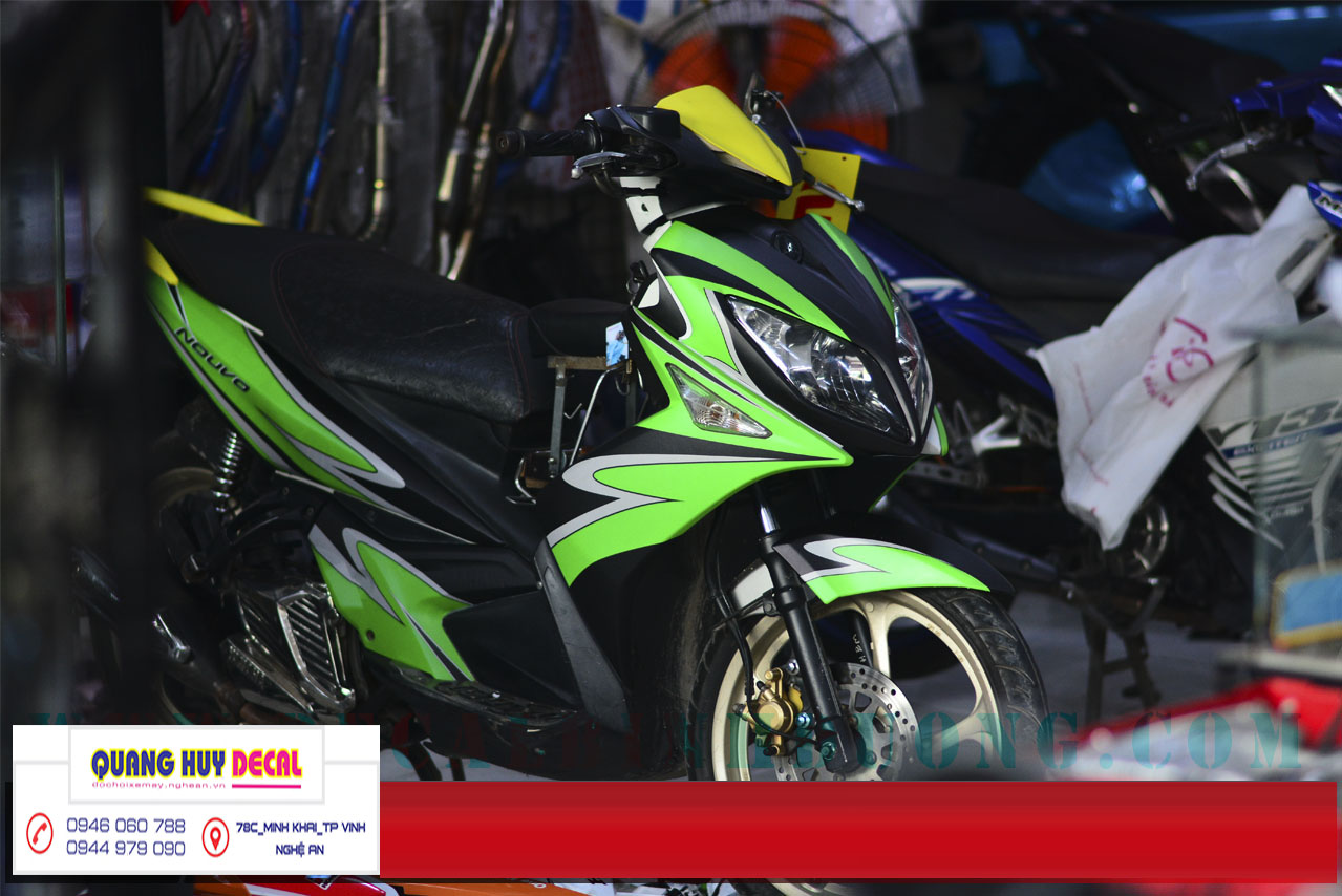 Tem trùm Nouvo LX đen xanh lá - Độ dán team trùm decal xe máy Nouvo LX đen xanh lá - Team trùm decal xe máy Nouvo rẻ đẹp và chất