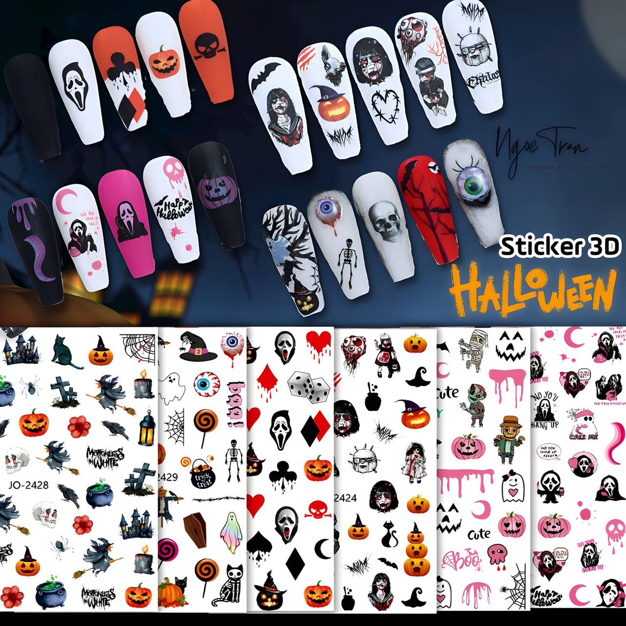 Sticker 3D | Halloween 2023 | Trang Trí Móng Tay