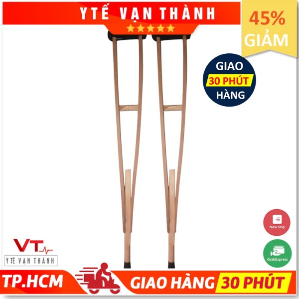✅ [1 CÂY] Nạng Gỗ - Nạng Chống Nách Gỗ Tốt - Hàng Việt Nam Cao Cấp - VT0411 - [Y Tế Vạn Thành]