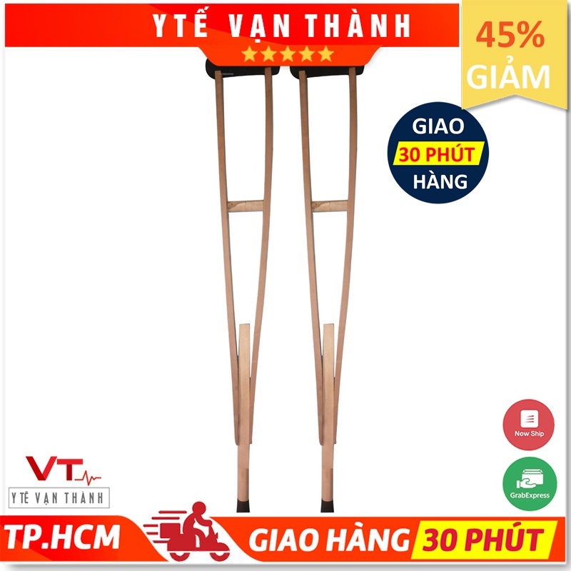 ✅ [1 CÂY] Nạng Gỗ - Nạng Chống Nách Gỗ Tốt - Hàng Việt Nam Cao Cấp - VT0411 [ Y Tế Vạn Thành ] nhập khẩu