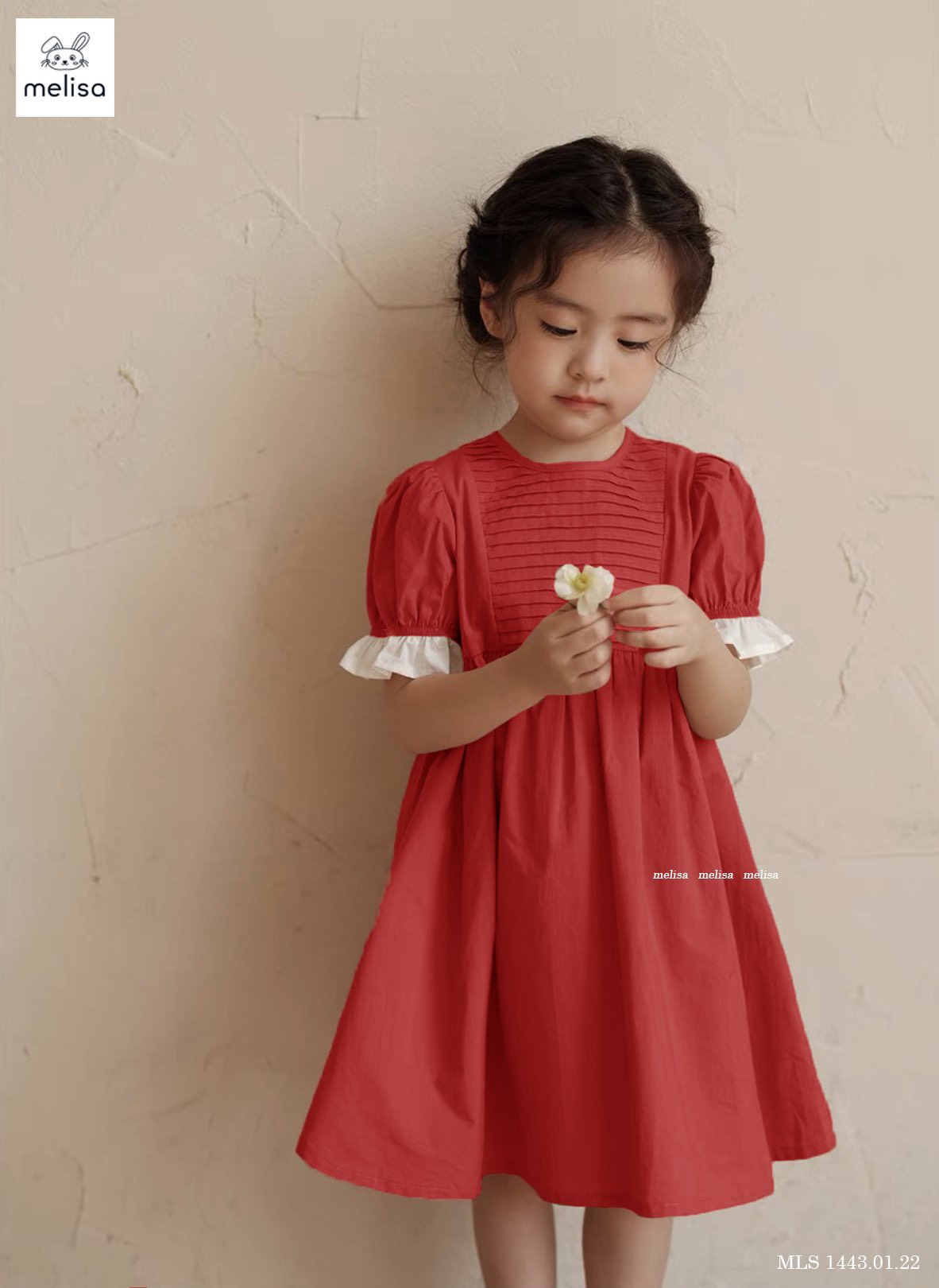 Đầm bé gái đỏ váy phồng