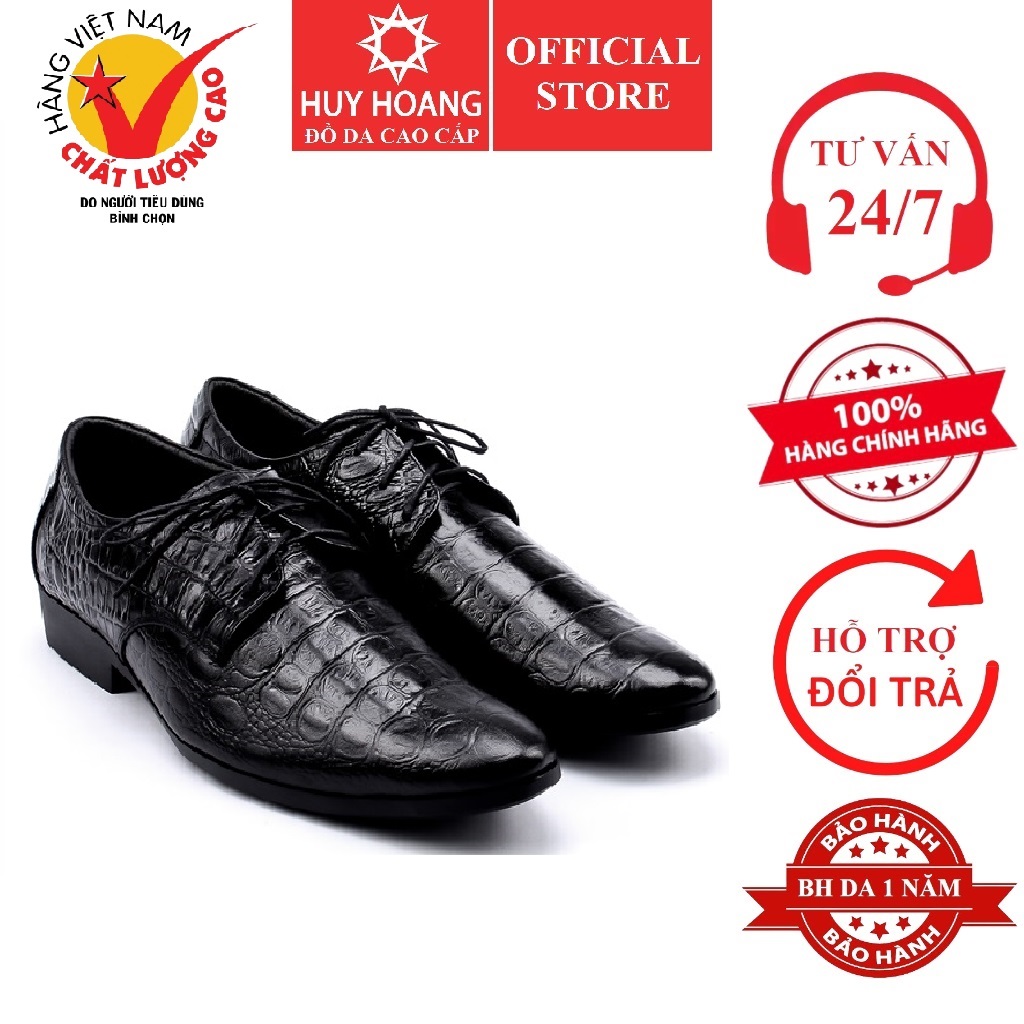 Shoes men's glorious cowhide crocodile grain black HK7128