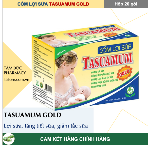 Cốm lợi sữa TASUAMUM Gold [Hộp 20 - 40 túi] - Tuôn trào dòng sữa mẹ giá rẻ