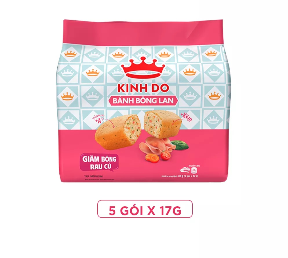 Bánh Bông Lan Kinh Đô Giăm Bông Rau Củ 85g ( 5 gói x 17g ) | Lazada.vn