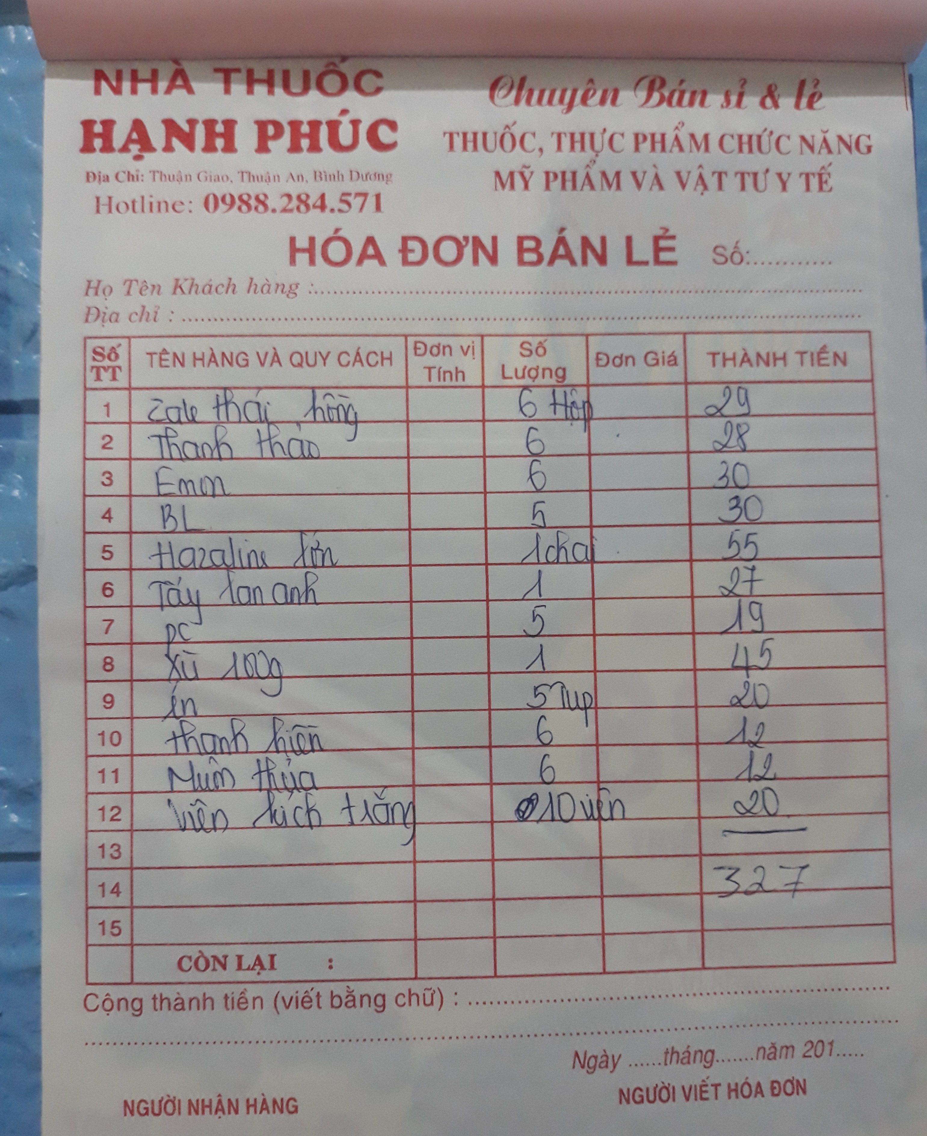 combo khách tự chọn 327k