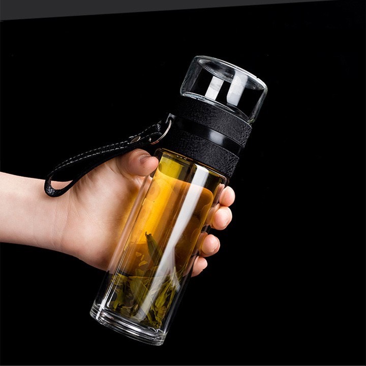 Bình Pha Trà Cao Cấp, Bình Thủy Tinh 2 Lớp Cách - Dung Tích 450ml