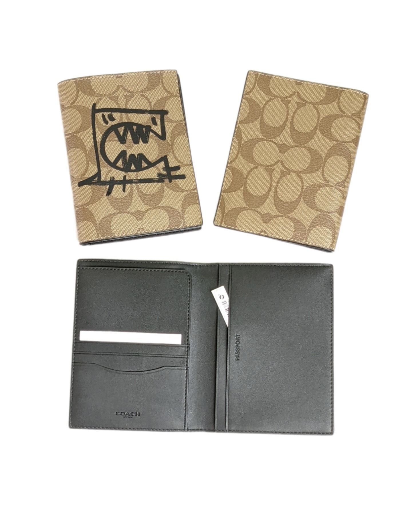 Coach 4153 Passport Case In Signature Canvas With Rexy By Guang Yu