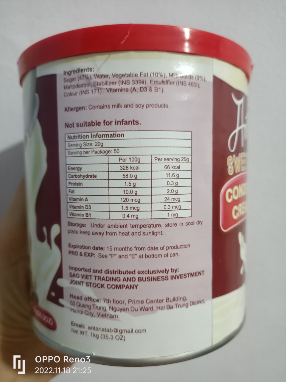 Sữa đặc Malaysia Antana 1 kg