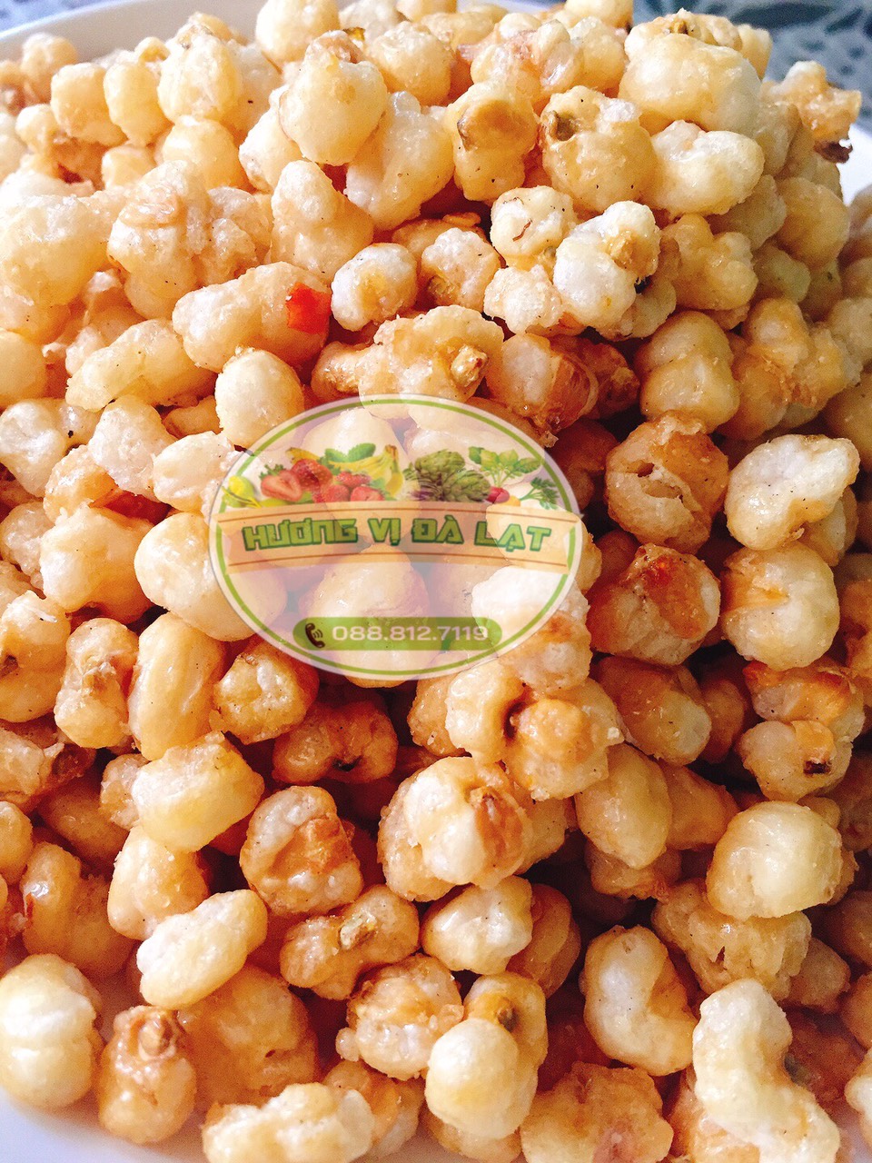 1KG Bắp sấy tỏi ớt (giòn - ngon - đậm vị) - đặc sản Đà Lạt