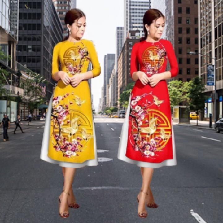 Áo dài cách tân Tơ nhung kèm váy - Xưởng áo dài Nhanh Phạm