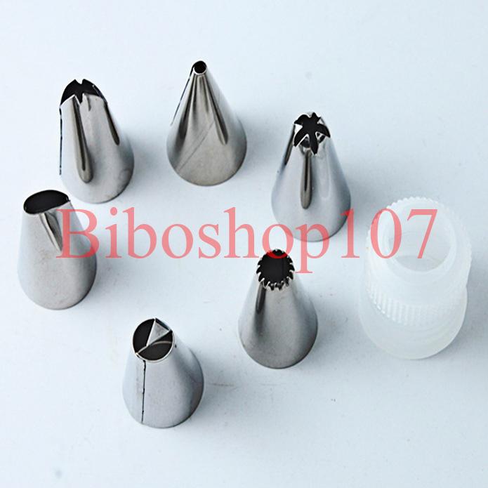 Bộ 6 đui bắt kem cơ bản kèm chốt giữ đui