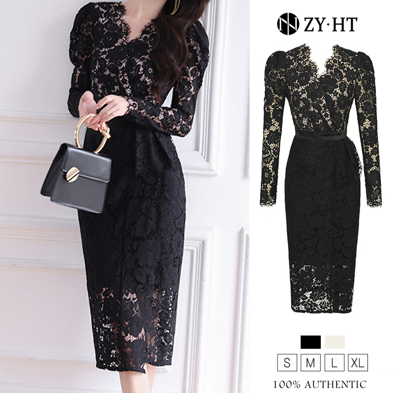 ZYHT eravogue váy dự tiệc đám cưới đầm ren trắng phong cách Pháp đầm sang chảnh dự tiệc phong cách Pháp 20330
