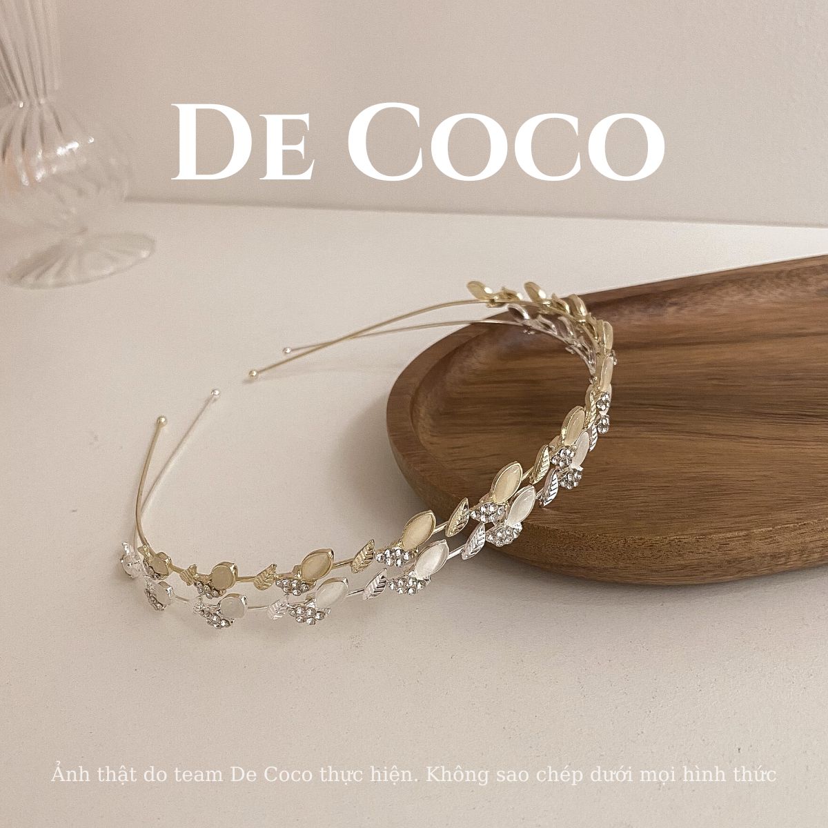 Bờm tóc, cài tóc, băng đô hình lá đính đá Juleen De Coco
