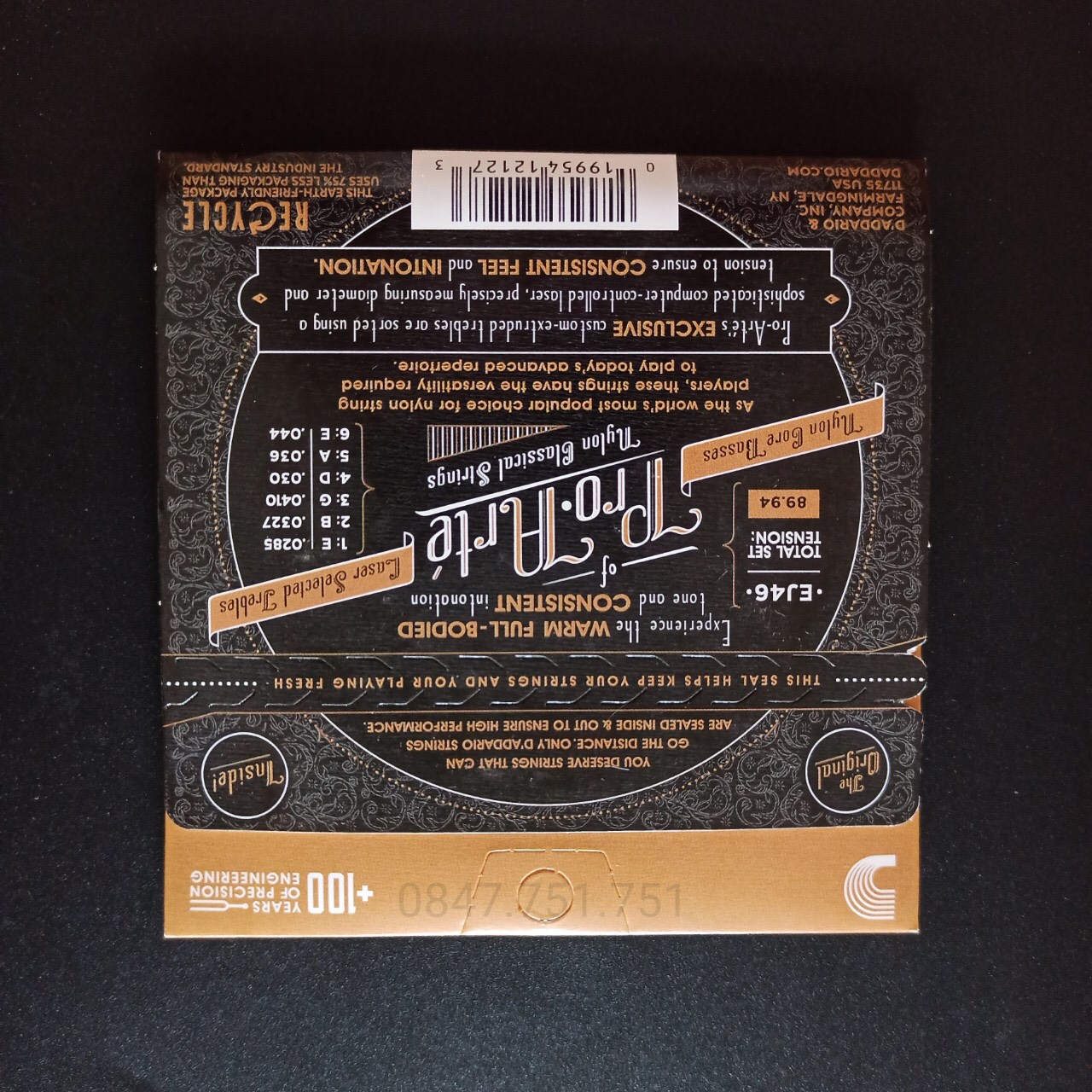 Bộ 6 Dây Đàn Guitar Classic DAddario EJ46