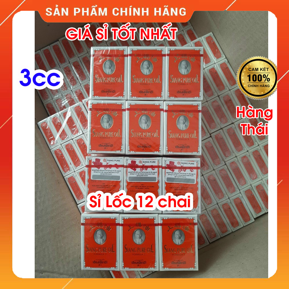 ✅ sỉ lốc 12 chai 3cc dầu gió ông già thái lan siang pure oil loại i dầu thái lan chính hãng