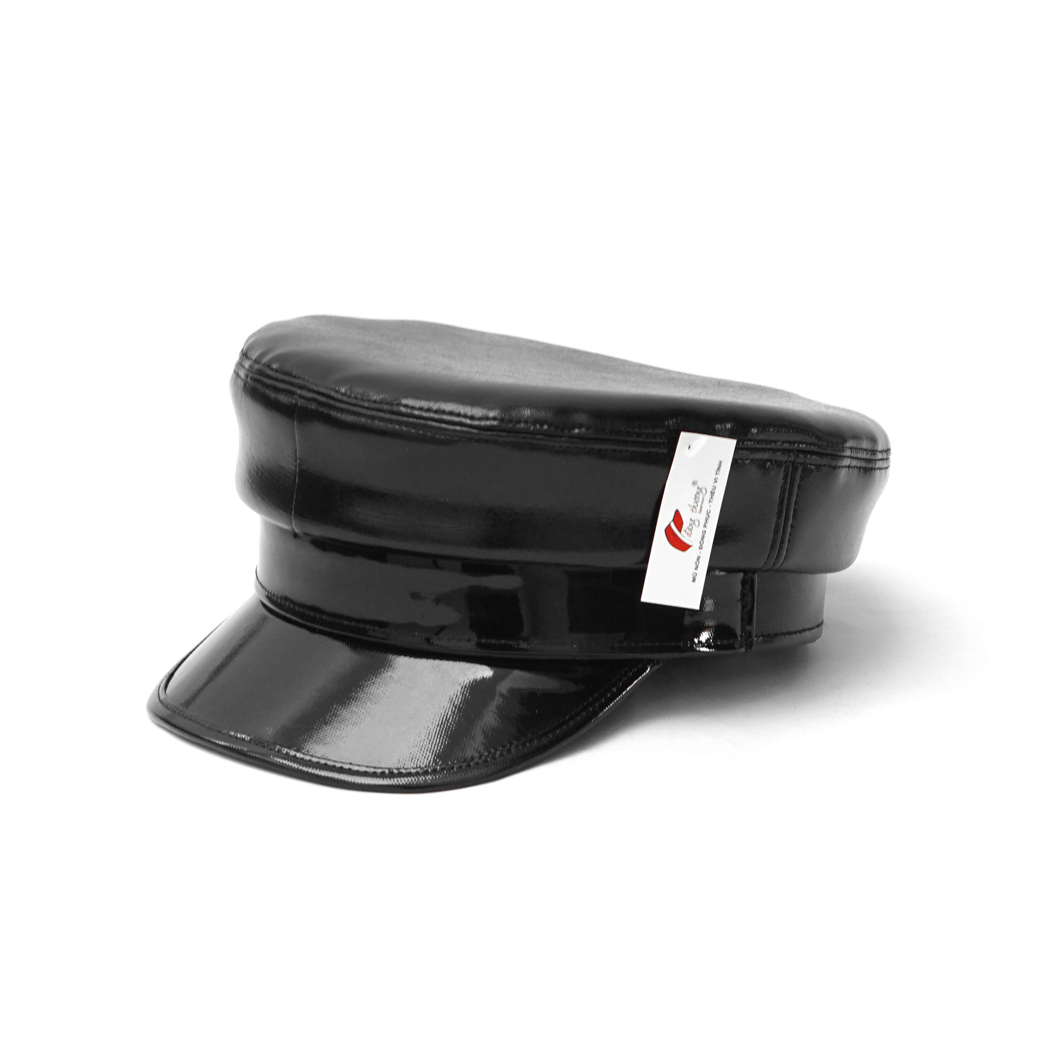 Mũ nón lưỡi trai Baker boy cap màu đen da Pu form dáng RB