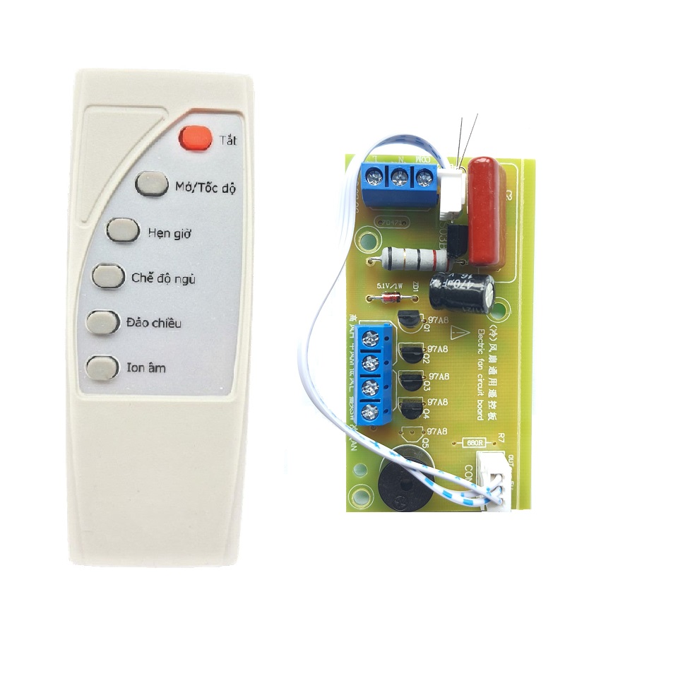 Bộ vỉ mạch quạt điều khiển từ xa cho quạt có kèm remote 2020 BẢN TIẾNG VIỆT 6 NÚT THIẾT KẾ HỆN DẠI LẮP ĐẶT DỄ DÀNG BẢO HÀNH UY TÍN 1 ĐỔI 1 - MACHQUAT-6NUT