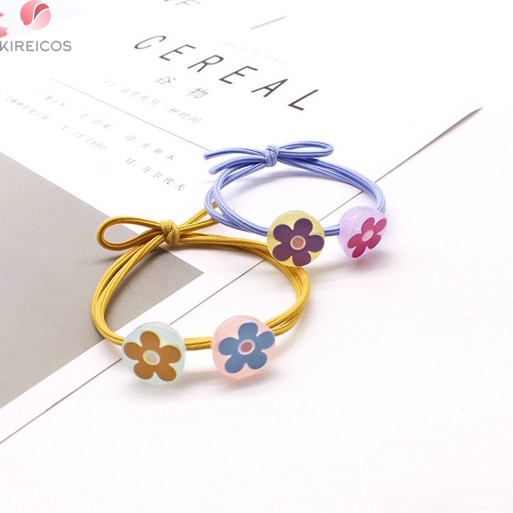 [HCM]Set 5 Dây Cột Tóc 2 Hoa 5 Cánh Nhiều Màu