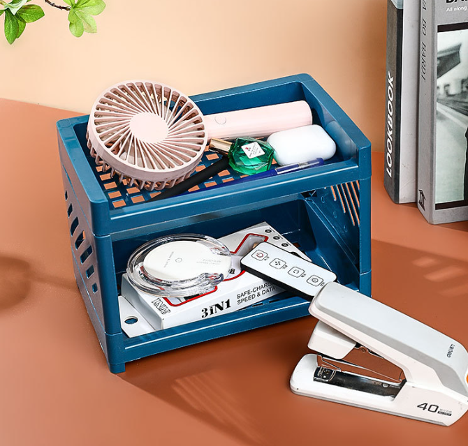 Kệ Nhựa Mini 2 Tầng Để Bàn Gọn Gàng