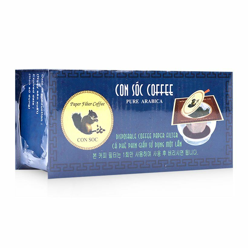 Cà phê con sóc phin lọc giấy hộp xanh( combo 5 hộp)