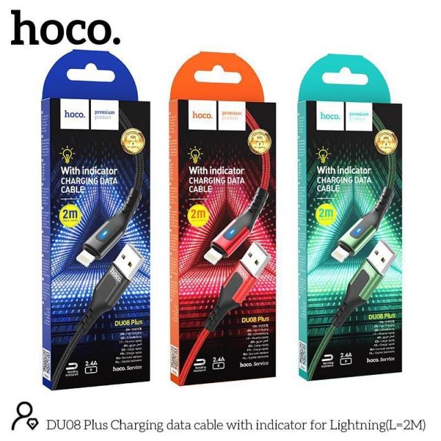 Cáp sạc nhanh Hoco DU08 dây dù báo đèn 2m