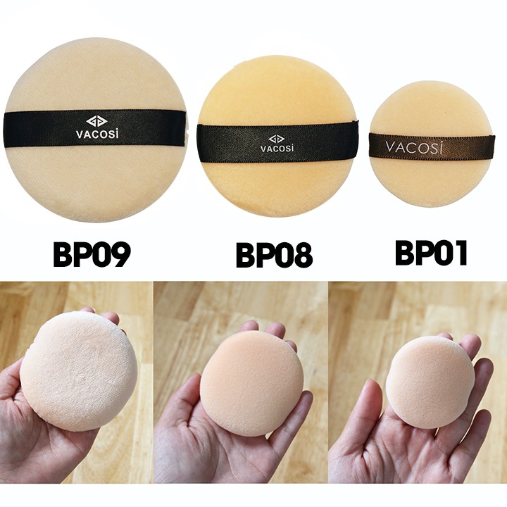 Vacosi Bông Phấn Khô Large Round Puff BP09 (Tròn Lớn)