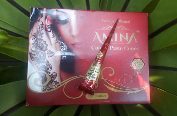 Mực henna Amina xách tay từ Ấn Độ (màu đỏ) - 25g cao cấp