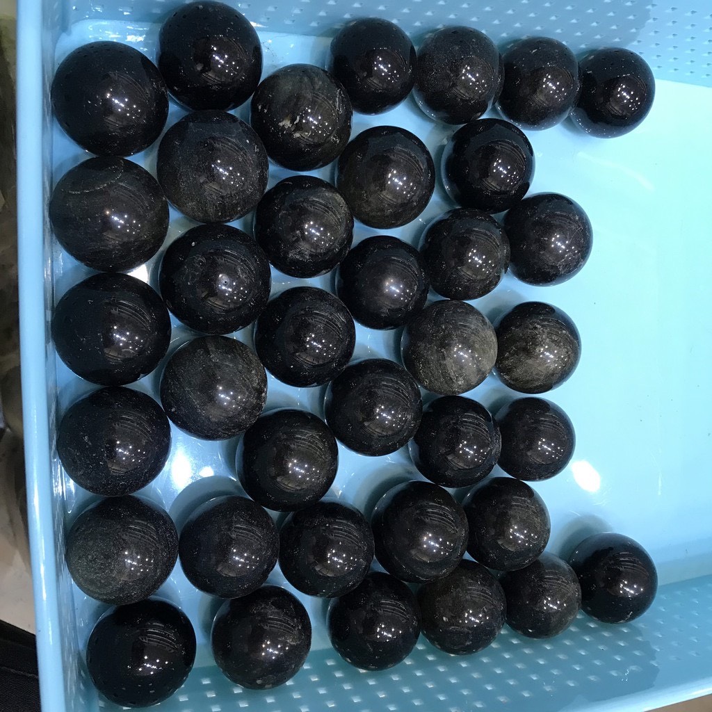 [HCM]Quả cầu obsidian ánh vàng (ĐK : 3 đến 3.5 cm) (số lượng 1 viên kèm đế) | CADA DECOR (CADA PHONG THỦY)