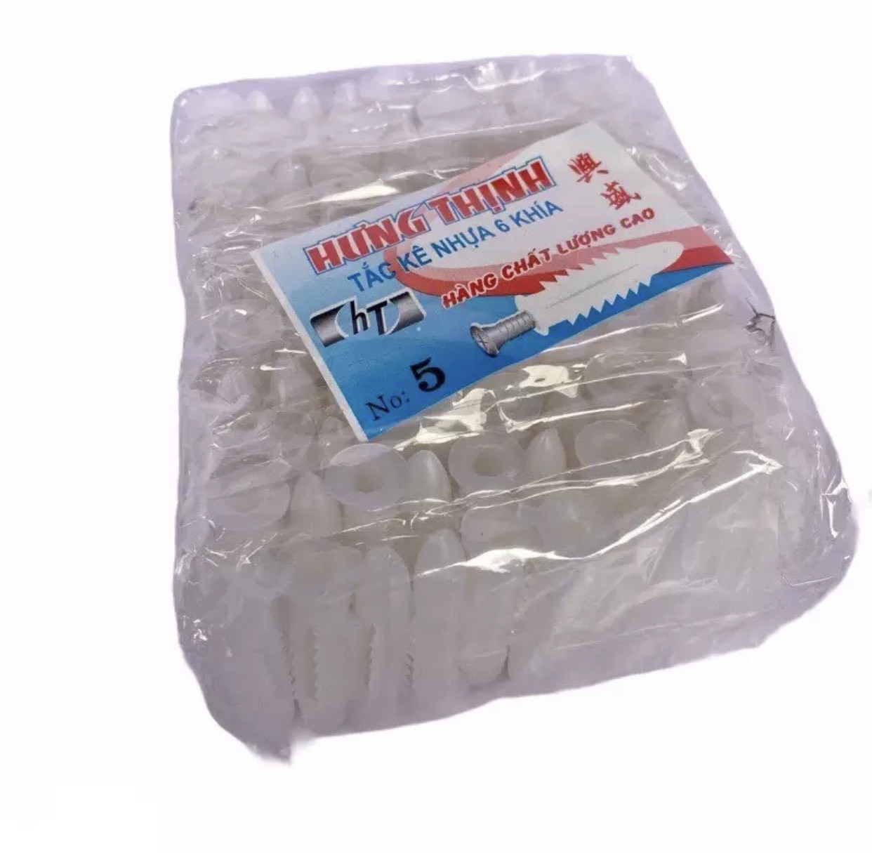 Gói 100 tắc kê nhựa ( nở nhựa ) khía trắng