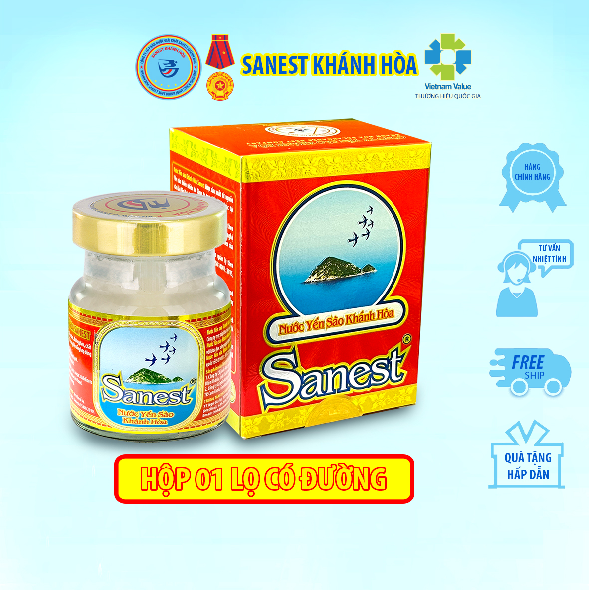 [COMBO 30 LỌ] Nước Yến sào Khánh Hòa Sanest 70ml